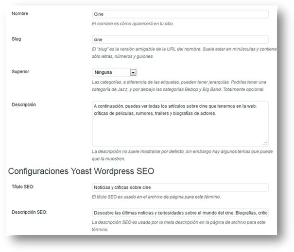configurando las categorias y tags wordpress 2