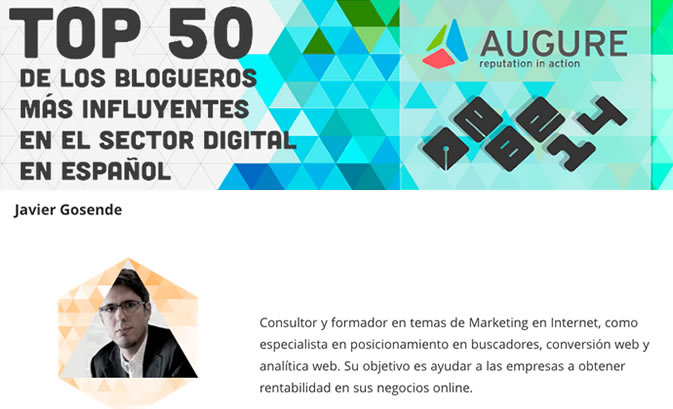 Entre los 50 blogueros más influyentes del sector digital en España